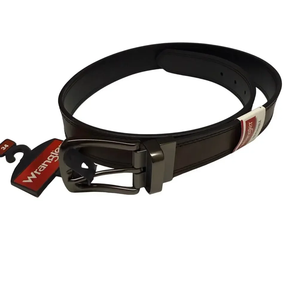 Wrangler Men's Burnished‎ Edge Reversible Brown Black Belt NEW 34